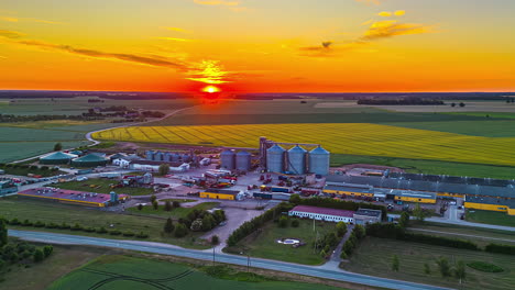 Panoramic-Aerial-View-Of-Dobeles-Dzirnavnieks-Flour-Mill-In-Latvia