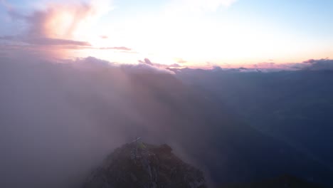 A-perfect-sunset-falling-over-the-Austrian-Alps-after-a-long-hike-up-tristner-peak-in-mayrhofen