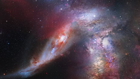 Galaxia-Coloreada-En-Universo-Plano,-Fondo-Espacial