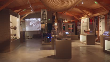 Exhibit-in-La-Rochelle's-Maritime-Museum-with-artifacts-and-historical-displays