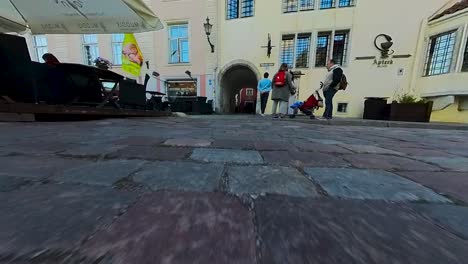 Beautiful-hyperlapse-or-fast-walkthrough-video-of-Estonian-Tallinn-old-town-or-Hansa-city-in-Europe