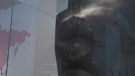 close-up-of-a-chocolate-sculpture-featuring-large-lips-at-the-Zagreb-Chocolate-Museum