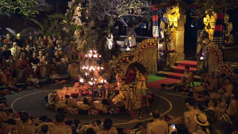 Traditional-Tari-Kecak-Dance-in-Ubud-Indonesia---Princess-and-King-Acting-in-slow-motion