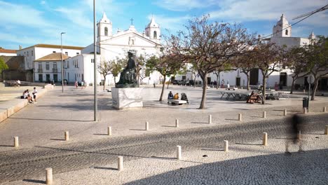 Time-Lapse-of-Church-of-Santa-Maria-de-Lagos,-Tilt-up-shot