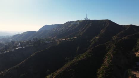 Cinematic-Establishing-Drone-Shot-Above-Hollywood-Sign-in-Los-Angeles,-California