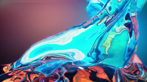 flowing-cgi-animation-orange-blue-liquid-splash-with-abstract-pattern,-fluid-motion