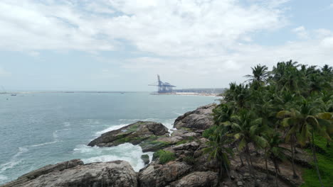 Vizhinjam-International-Seaport,-Wird-In-öffentlich-privater-Partnerschaft-Entwickelt,-Adani-Seaport-Thiruvananthapuram,-Vizhinjam-International-Seaport,-Trivandrum-Port