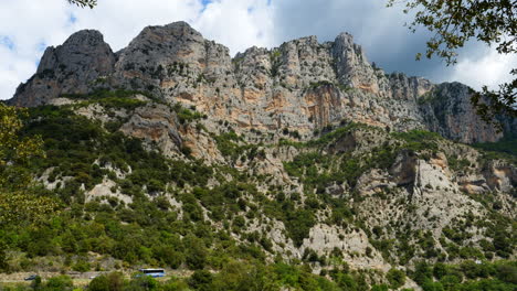 Steep-Canyon-Rock-Walls-of-Verdon-Gorge-in-France---Tilt-Up