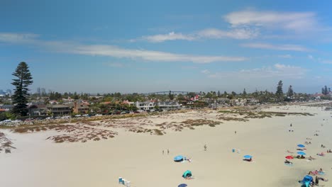 Coronado-Beach-In-San-Diego,-California-At-Daytime---Aerial-Drone-Shot