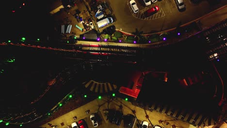 Ascending-On-The-Oceanfront-Historic-Amusement-Park-Of-Belmont-Park-At-Nighttime-In-San-Diego,-California-USA