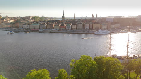 Aerial-from-Skeppsholmen-with-view-over-Saltsjon-toward-Gamla-Stan-in-Stockholm