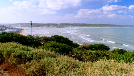 Scenic-panoramic-view-over-Stilbaai-surfing-spot-and-Goukou-river-mouth