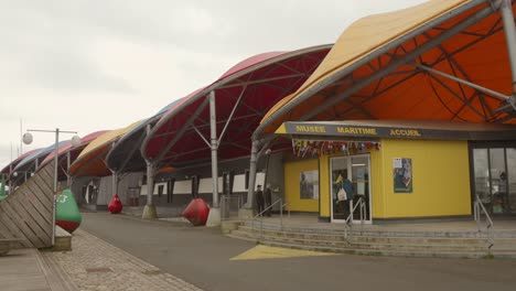 Exterior-of-Maritime-museum-in-La-Rochelle,-France