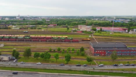 Cargo-train-leaving-train-rail-station