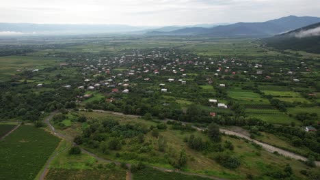 4K:-Drone-soaring-over-the-green,-cloudy-mountains-of-eastern-Georgia