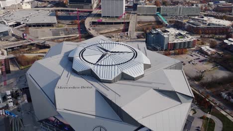 Aerial-of-Mercedes-Benz-Stadium-in-Atlanta