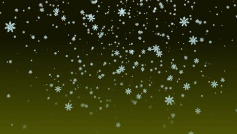 Fallende-Schneeflocke-Eis-Funkeln-Frostig-Kristall-Winter-Animation-Hintergrund-Farbverlauf-Visuelles-Muster-Zart-Scheinen-Magie-Weihnachten-Feiertage-Gelb-Golden