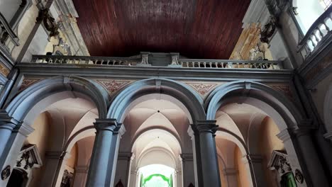 Belém,-Pará,-Brazil:-Perspective-of-the-church-entrance-taken-from-the-central-nave,-facing-away-from-the-altar