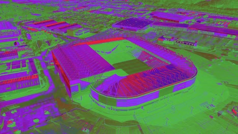 Cardiff-Millennium-Stadium-Espectro-Térmico-Vista-Aérea-Escaneo-Vigilancia-Seguridad-Detección