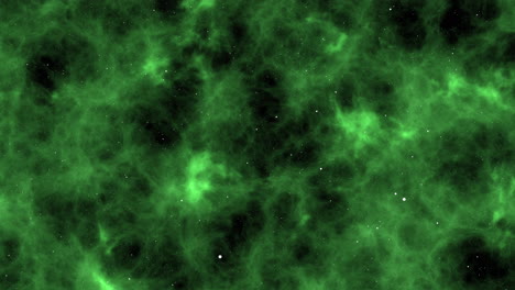 Slow-Space-Stars-Fly-Through-with-Green-Nebula-Textured-Clouds-in-Background---4K-ProRes