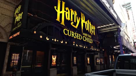 Lyric-theatre-exterior:-Harry-Potter-and-the-Cursed-Child-playing-in-New-York-City-in-4K-in-New-York-City-during-the-early-summer-of-2024