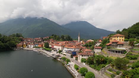 Drone-flight-to-the-town-of-Mergozzo-on-Lake-Mergozzo-in-northern-Italy