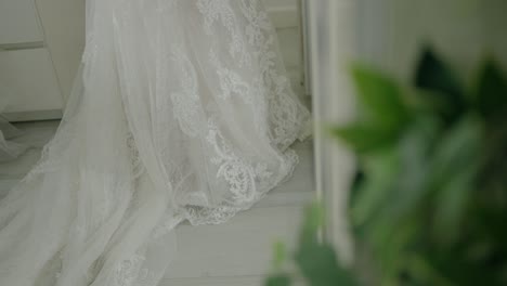 Bride-in-a-detailed-lace-wedding-dress,-highlighting-elegance-and-bridal-beauty