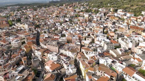 Old-Houses-And-Mountains-At-Dorgali-In-Sardinia,-Italy