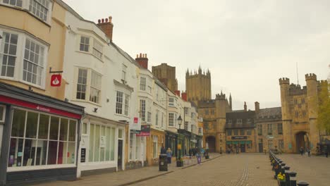 Old-town-of-Wells,-England's-smallest-city.-Somerset