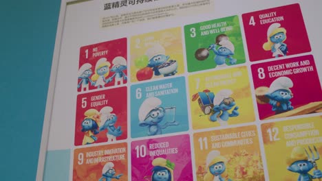 Smurfs-Poster-on-Sustainable-Development-Goals-at-JC-Cartoon-Art-Museum