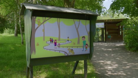 Animated-Rules-And-Guidelines-In-LED-Screen-Monitor-At-Trentham-Monkey-Forest-In-UK