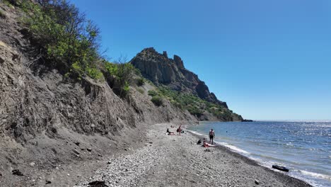 Karadag-Mountain-View-From-A-Beach-In-Crimea,-Russia