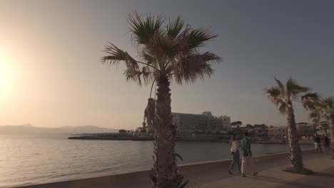 Can-Pastilla-Strand-Sonnenuntergang-Fahrt-Mallorca-Baleareninsel-Spanien,-Beliebtes-Urlaubsziel