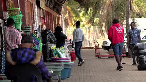 Local-people-at-a-convenience-shop-in-the-Mpumalanga-district,-South-Africa