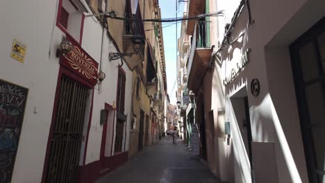 Calle-Limpia-En-La-Ciudad-Turística-De-Palma-De-Mallorca,-Islas-Baleares,-España.