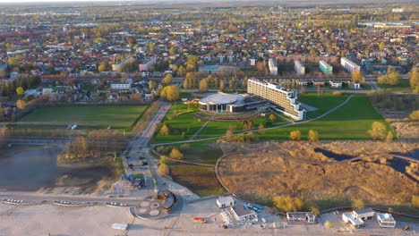 Aerial-View-of-Tervise-Paradiis-Hotel-Complex-and-Surrounding-Area-in-Pärnu