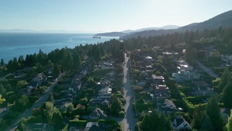 The-sun-shining-over-a-West-Vancouver-residential-area