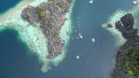 Aerial-View-Of-Twin-Lagoon,-Coron-Island,-Palawan,-Philippines