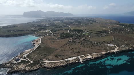 Aerial-view-of-Favignana-Island-Mediterranean-Sea-part-of-Aegadian-Islands-archipelago-south-Italy-Sicily