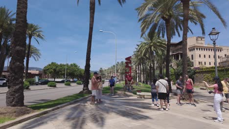 Palma-De-Mallorca,-Platz-Für-Touristenbusse,-Tourismus-Auf-Den-Balearen,-Spanien