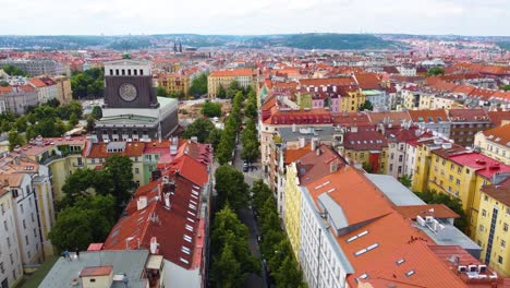 Church-of-the-Most-Sacred-Heart-of-Our-Lord-an-its-environment,-Prague,-Czech-Republic