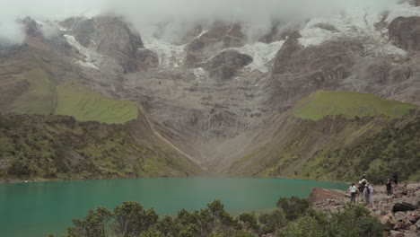 Environmentalists-protesting-climate-change-in-Humantay-lagoon-Cusco-Peru