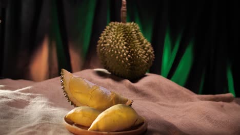 Durian,-König-Der-Früchte,-Aufstellen,-Nahaufnahme