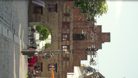 Historic-Nordertor-gate-in-Flensburg,-vertical-format