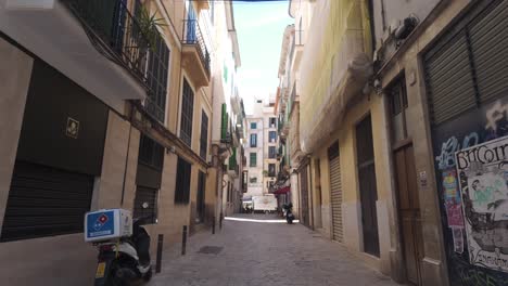 Palma-de-Mallorca-Spain,-spanish-calm-street-in-touristic-Balearic-island