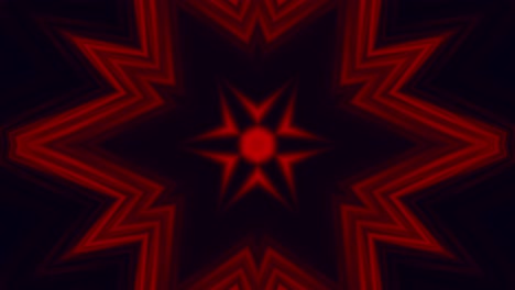 Seamless-looped-Neon-red-glowing-pulsing-star-on-a-deep-black-background,-radiating-stepped-intermittent-waves-of-energy