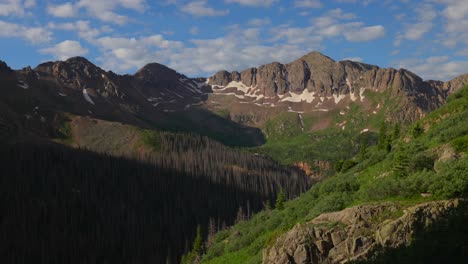 Silverton-Chicago-Basin-Colorado-hiking-San-Juan-Range-Jupiter-Rocky-Mountains-Mount-Eulos-North-summer-summit-sunset-snowcap-melt-fourteener-Sunlight-Windom-Peak-Silverton-Durango-July-bluesky-zoom