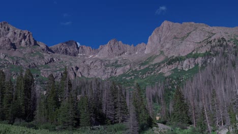 Summer-campsite-backpacking-Juniper-Rocky-Mountains-Chicago-Basin-Colorado-Silverton-San-Juan-Range-Needle-Creek-Trail-Mount-Eulos-summer-fourteener-Sunlight-Windom-Peak-Silverton-July-blue-sky-pan