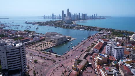 Toma-De-Drones-De-Cartagena,-Colombia