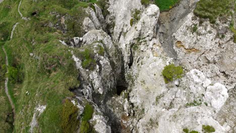 Drone-ascending-view-of-Mount-or-Mont-Cenis-and-lake-between-Italy-and-France